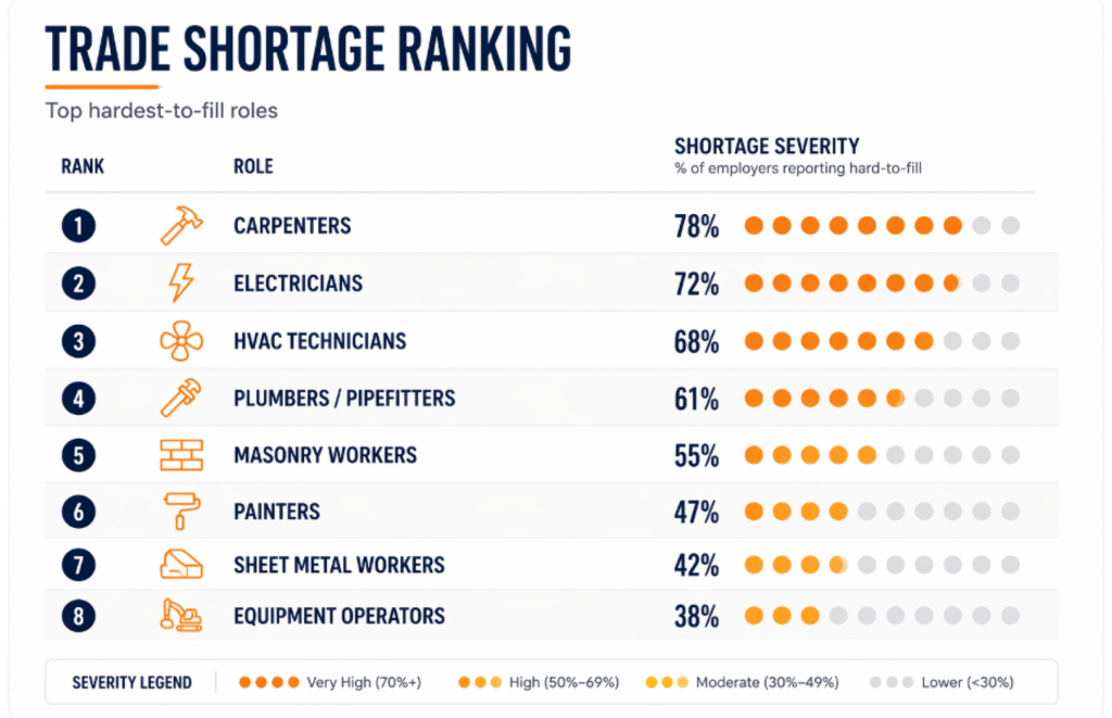 trade shortage ranking